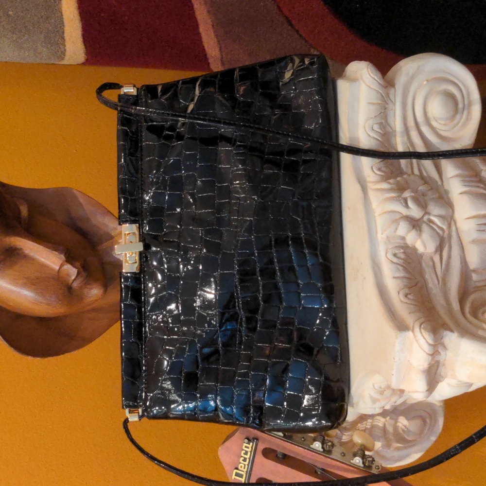 Black Valerie Jean Leather Dressy Bag - Picture 3 of 11